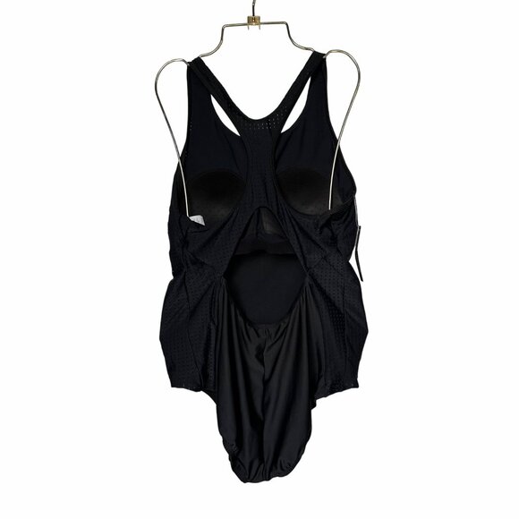 ⭐Nike Women's Swimsuit Sz XL HydraLock Sculpt Mesh Racerback 1-Piece Black NEW - Picture 3 of 8
